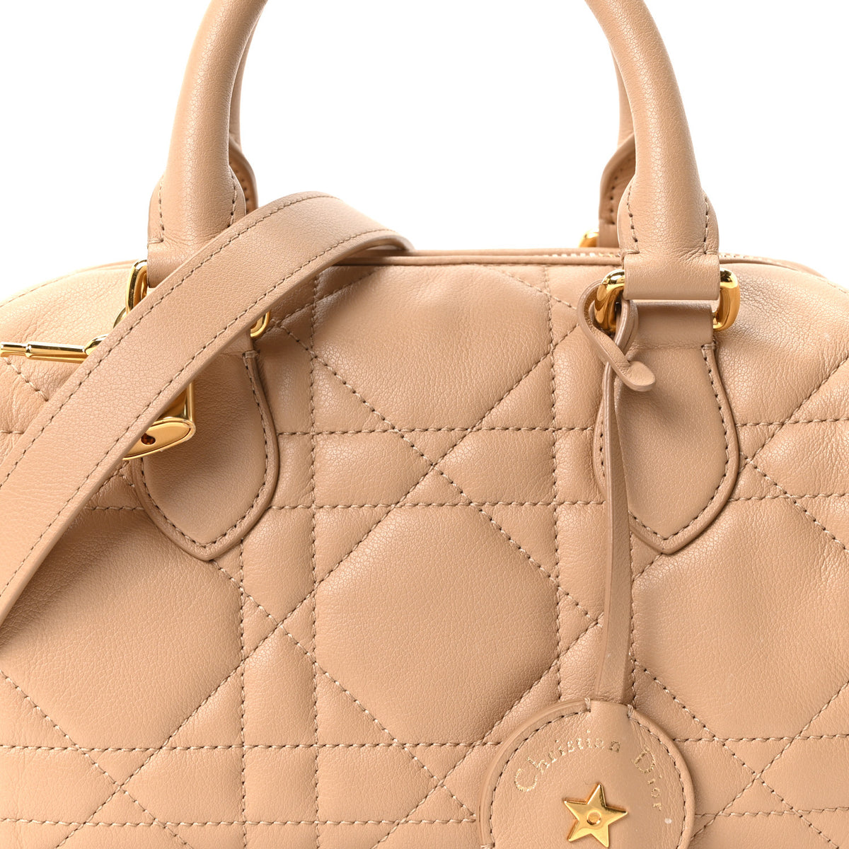 Christian Dior Calfskin Macrocannage Groove 20 Bag Biscuit 8 of 11