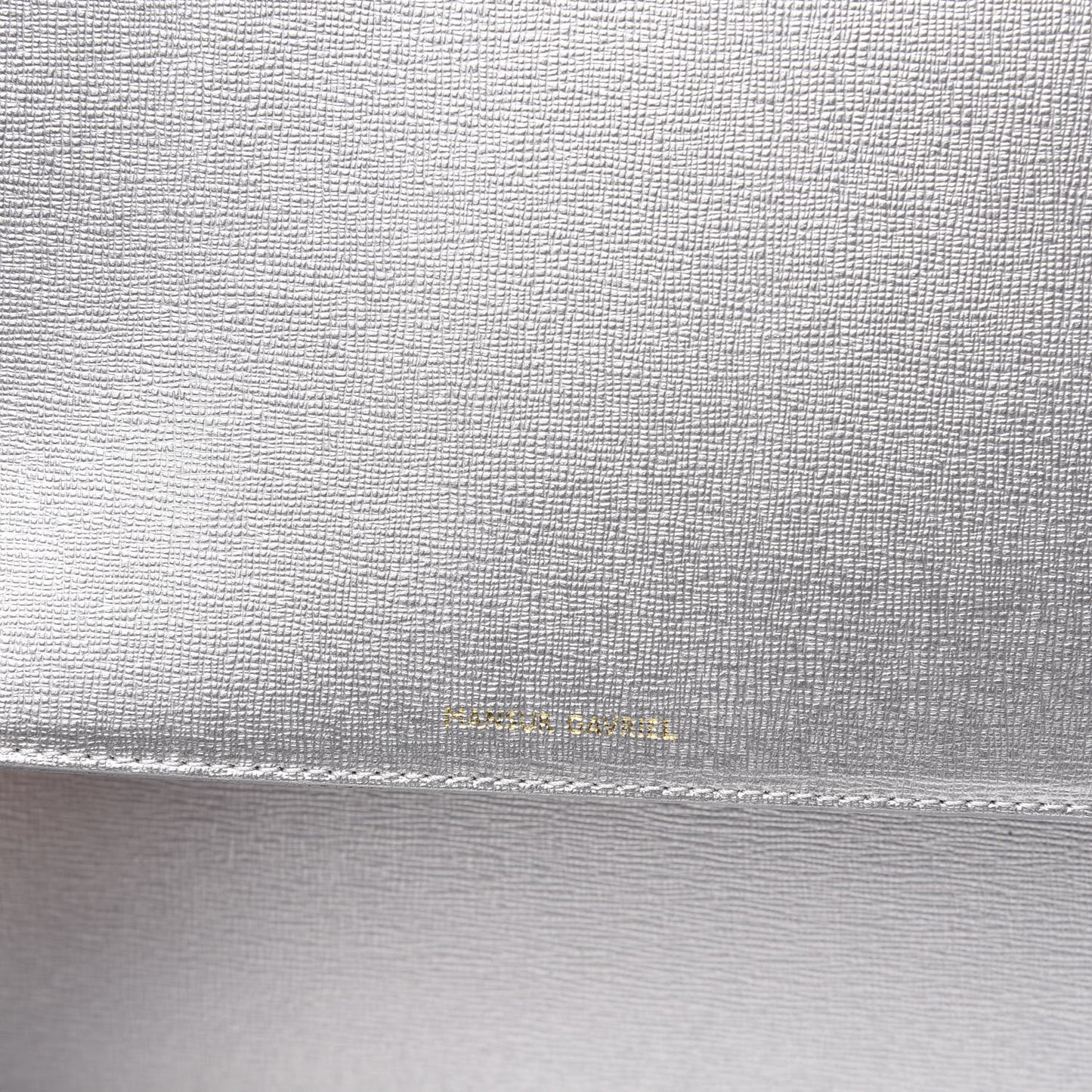 Metallic Saffiano Small Shopping Tote Silver