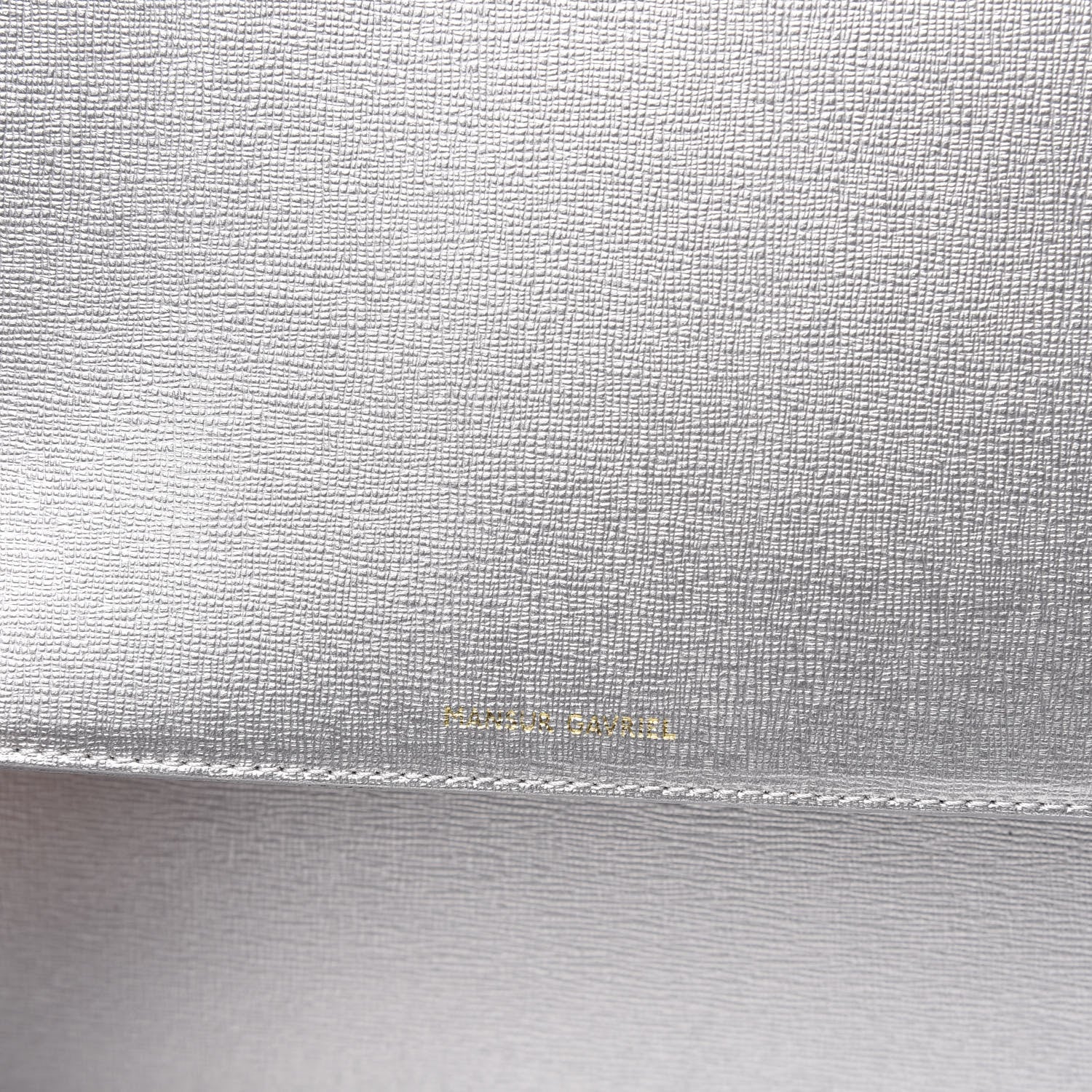 Mansur Gavriel Metallic Saffiano Small Shopping Tote Silver 9 of 9