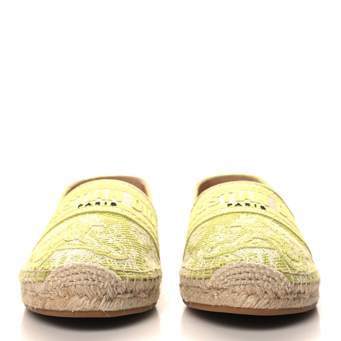 Embroidered Toile De Jouy Granville Espadrille 41 Off White Green