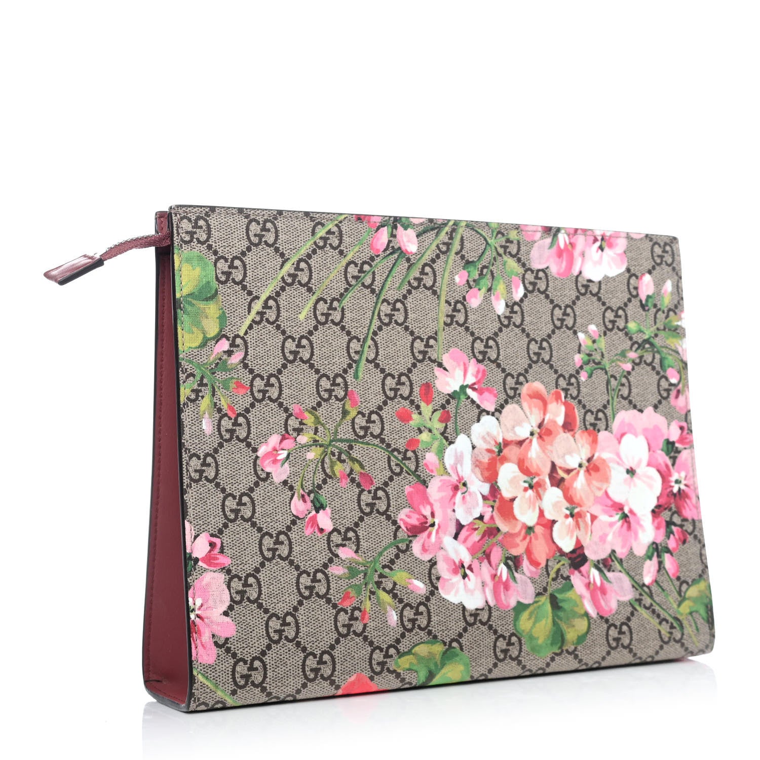 Gucci GG Supreme Monogram Blooms Large Cosmetic Case Beige Multicolor Dry Rose 2 of 4