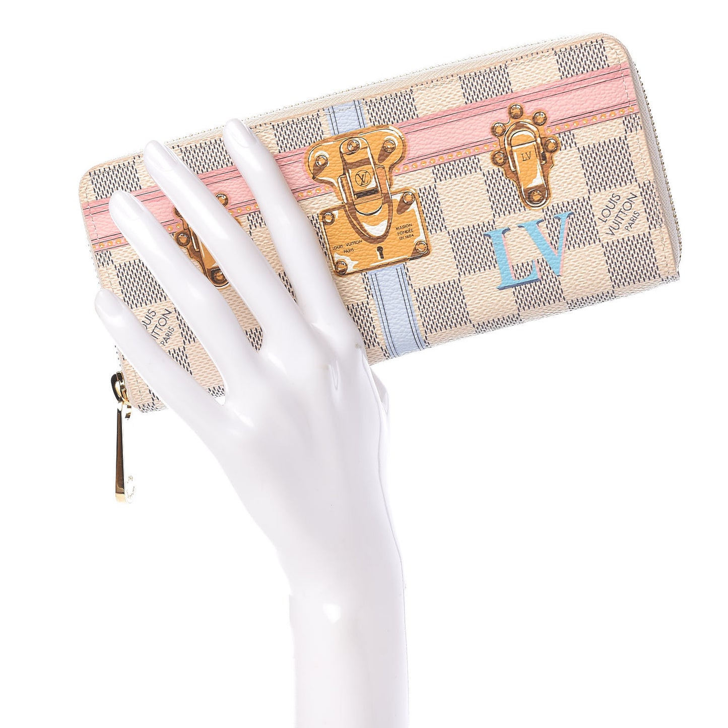 Damier Azur Summer Trunks Clemence Wallet