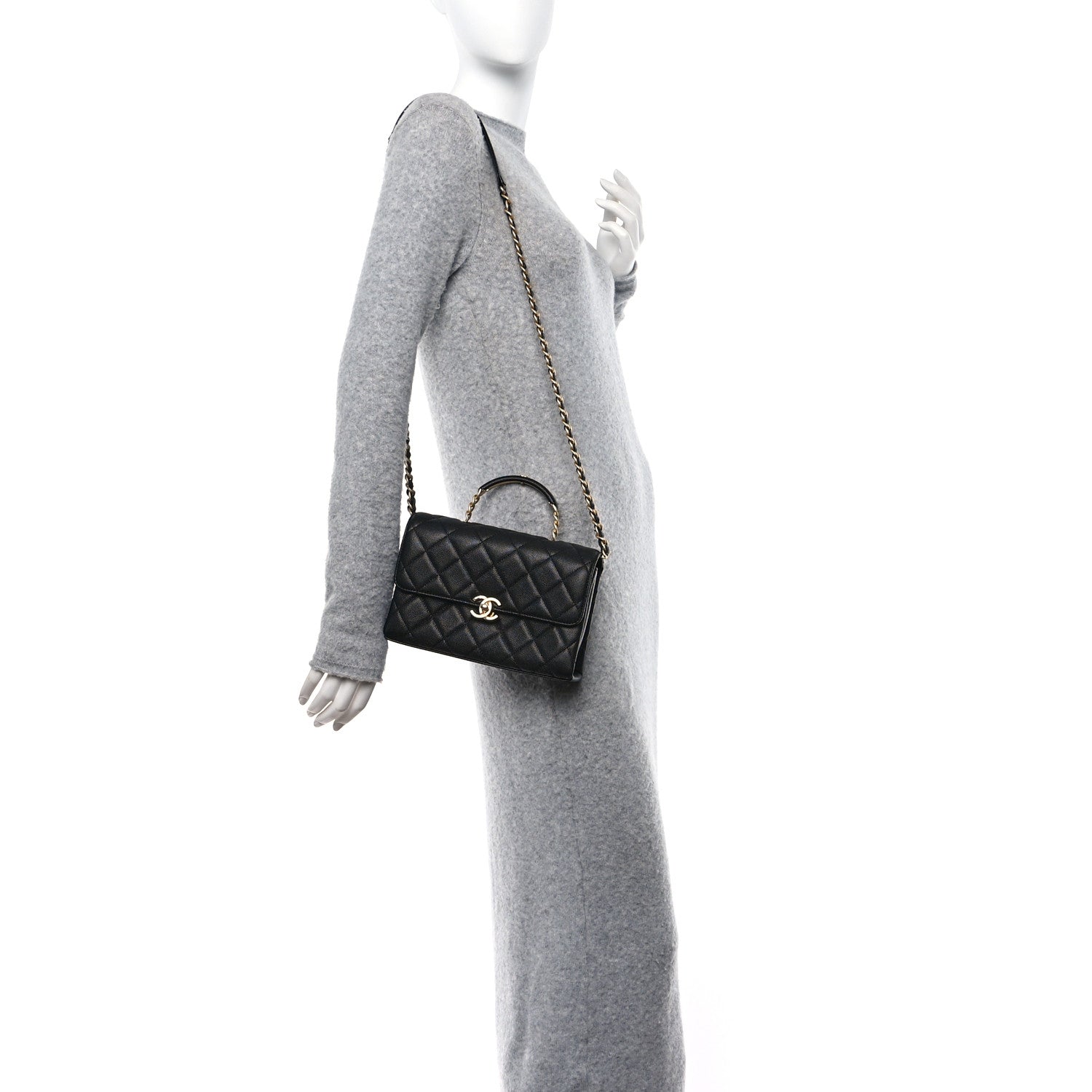 Chanel Caviar Quilted Medium Carry Me Top Handle Flap Black 2 of 11