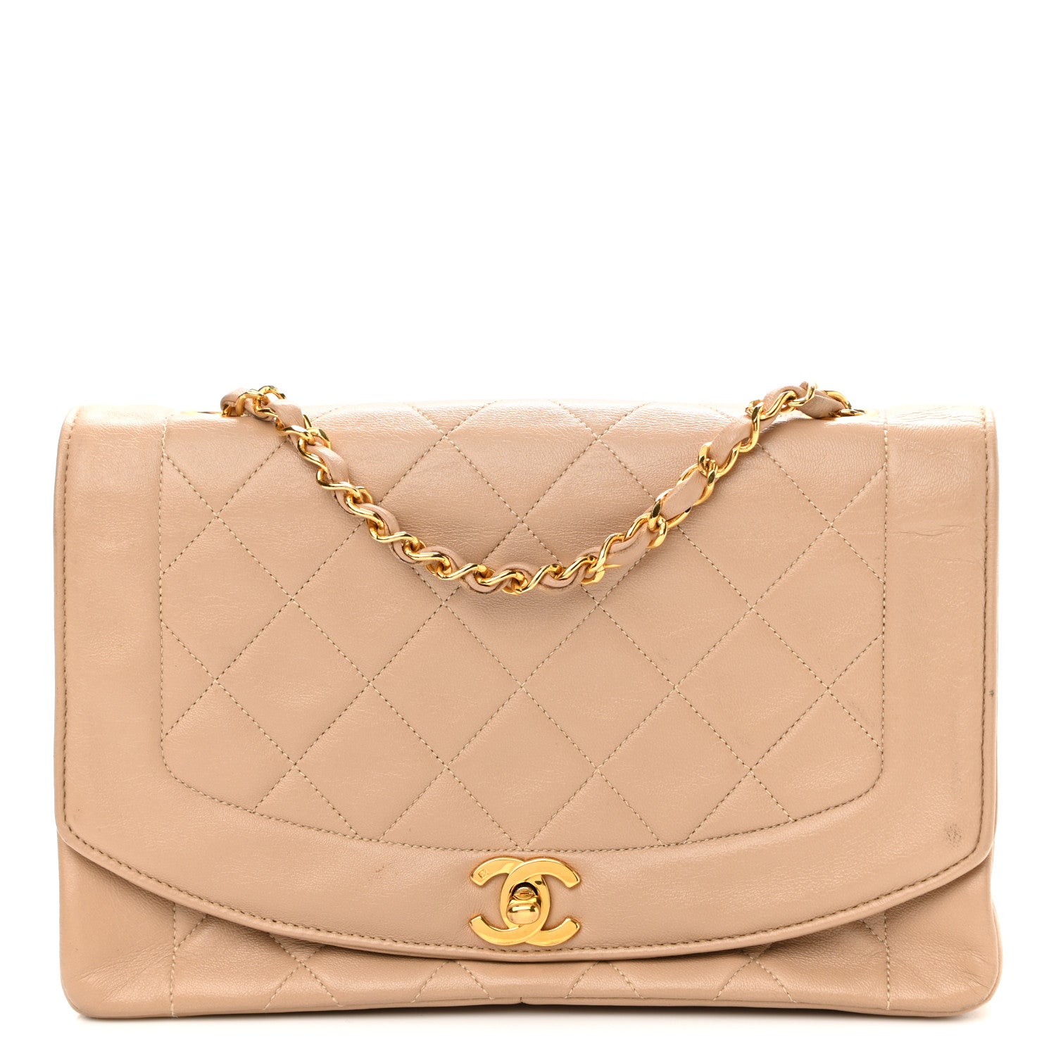 Chanel Lambskin Quilted Medium Single Flap Beige 1 of 14