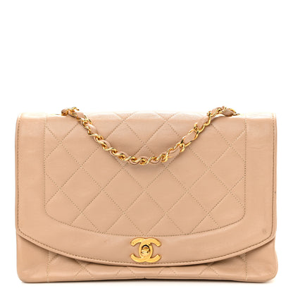 Chanel Lambskin Quilted Medium Single Flap Beige 1 of 14