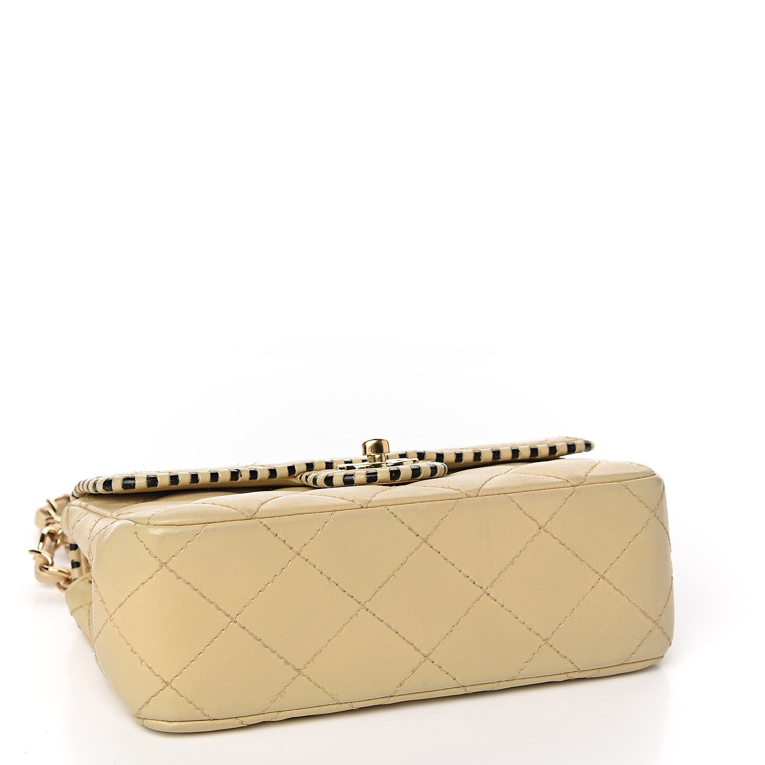 Chanel Lambskin Quilted Mini Rectangular Flap Beige 3 of 9