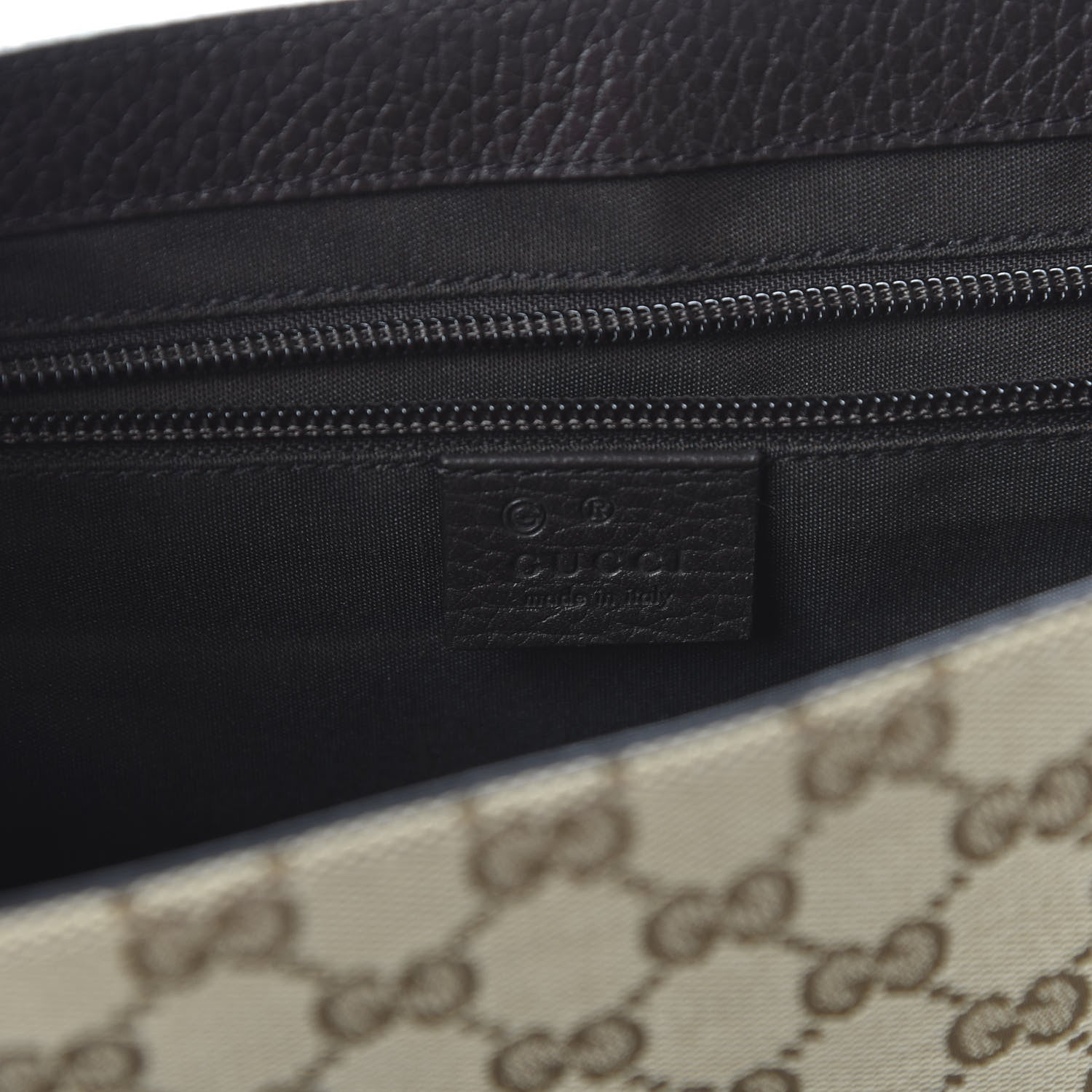 Gucci Monogram Flap Messenger Bag Beige Dark Brown 8 of 10