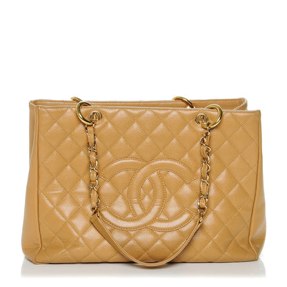 Chanel Caviar Quilted Grand Shopping Tote GST Beige 1 of 7
