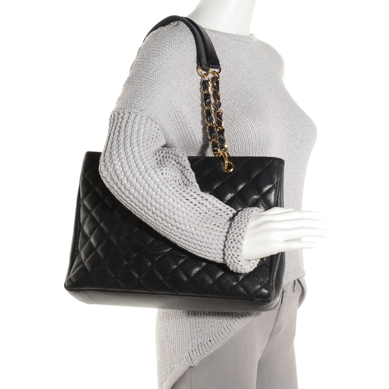 Chanel Caviar Grand Shopping Tote GST Black 2 of 7