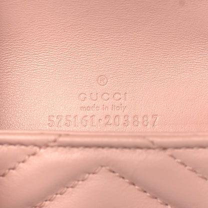 Gucci Calfskin Matelasse Heart GG Marmont 2.0 Coin Purse On A Chain Perfect Pink 5 of 8