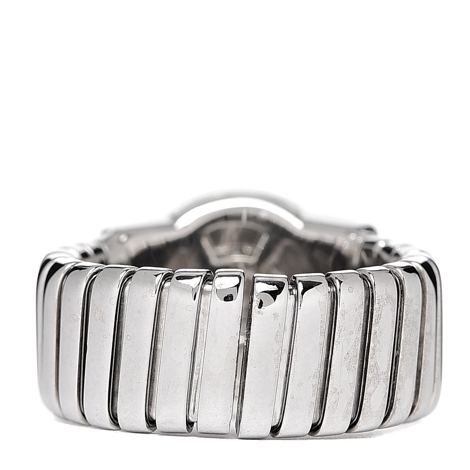 Bulgari 18K White Gold Diamond Tubogas Ring 52 6 3 of 5