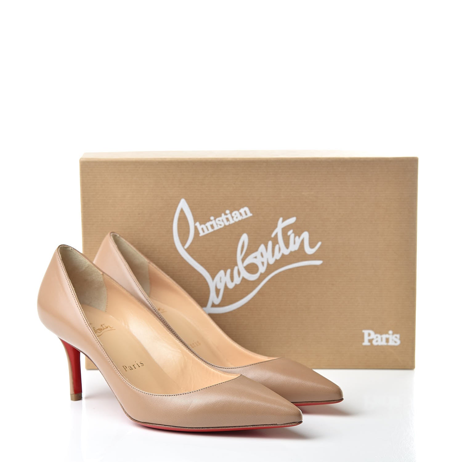 Christian Louboutin Kid Apostrophy 70 Pumps 36 Dune 9 of 9