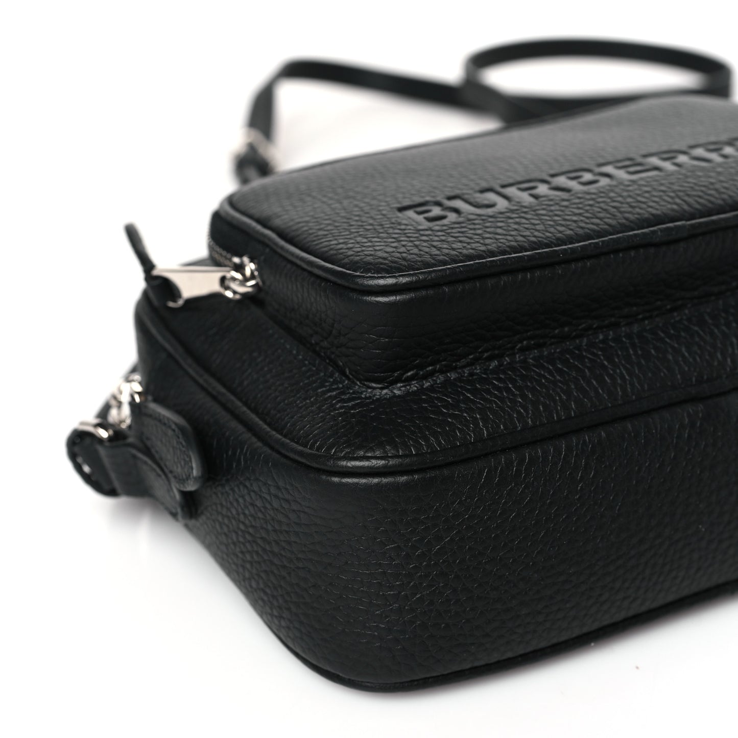 Grained Calfskin Small Camera Bag Black