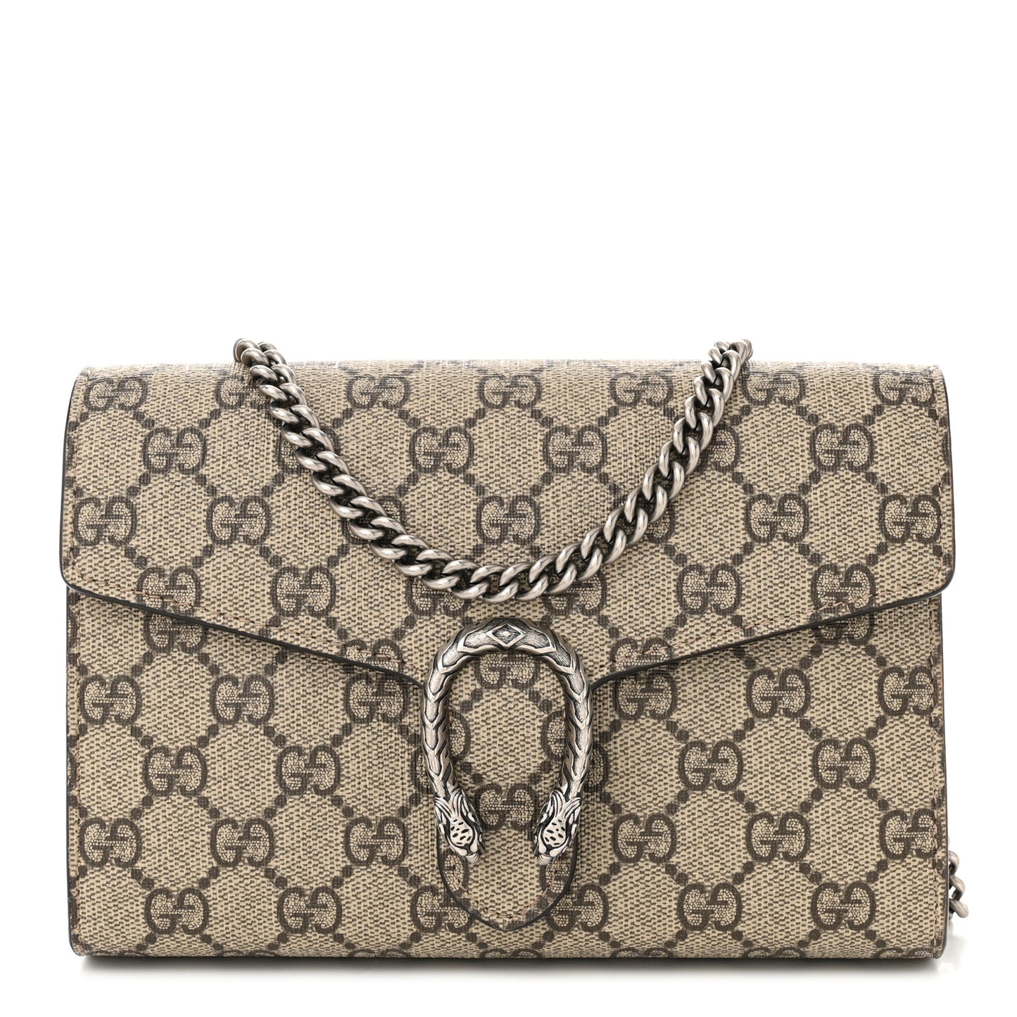 GG Supreme Monogram Mini Dionysus Chain Wallet Beige Taupe