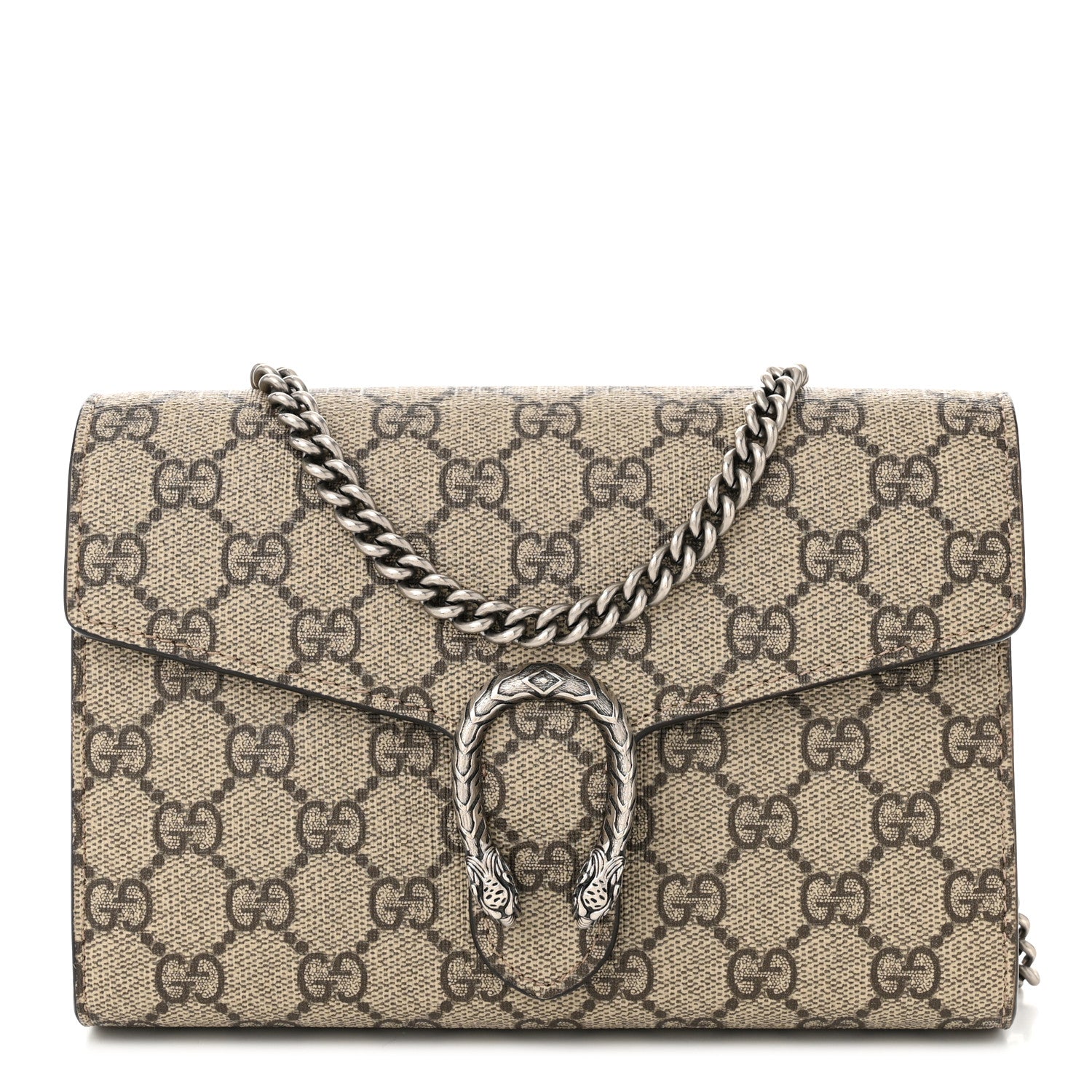 Gucci GG Supreme Monogram Mini Dionysus Chain Wallet Beige Taupe 1 of 12