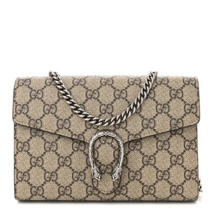 Gucci GG Supreme Monogram Mini Dionysus Chain Wallet Beige Taupe 1 of 12