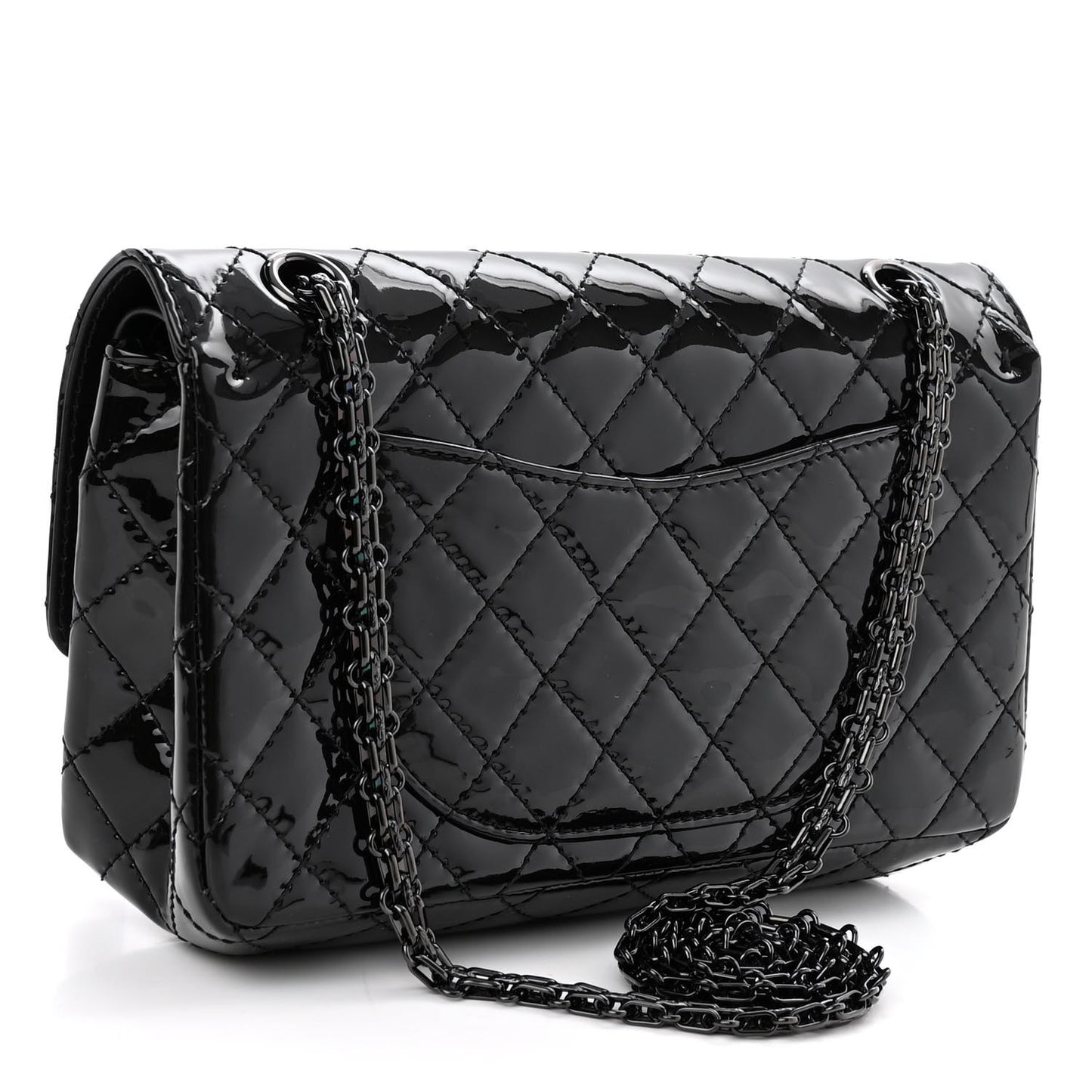 Patent Calfskin Quilted 2.55 Reissue 225 Flap So Black
