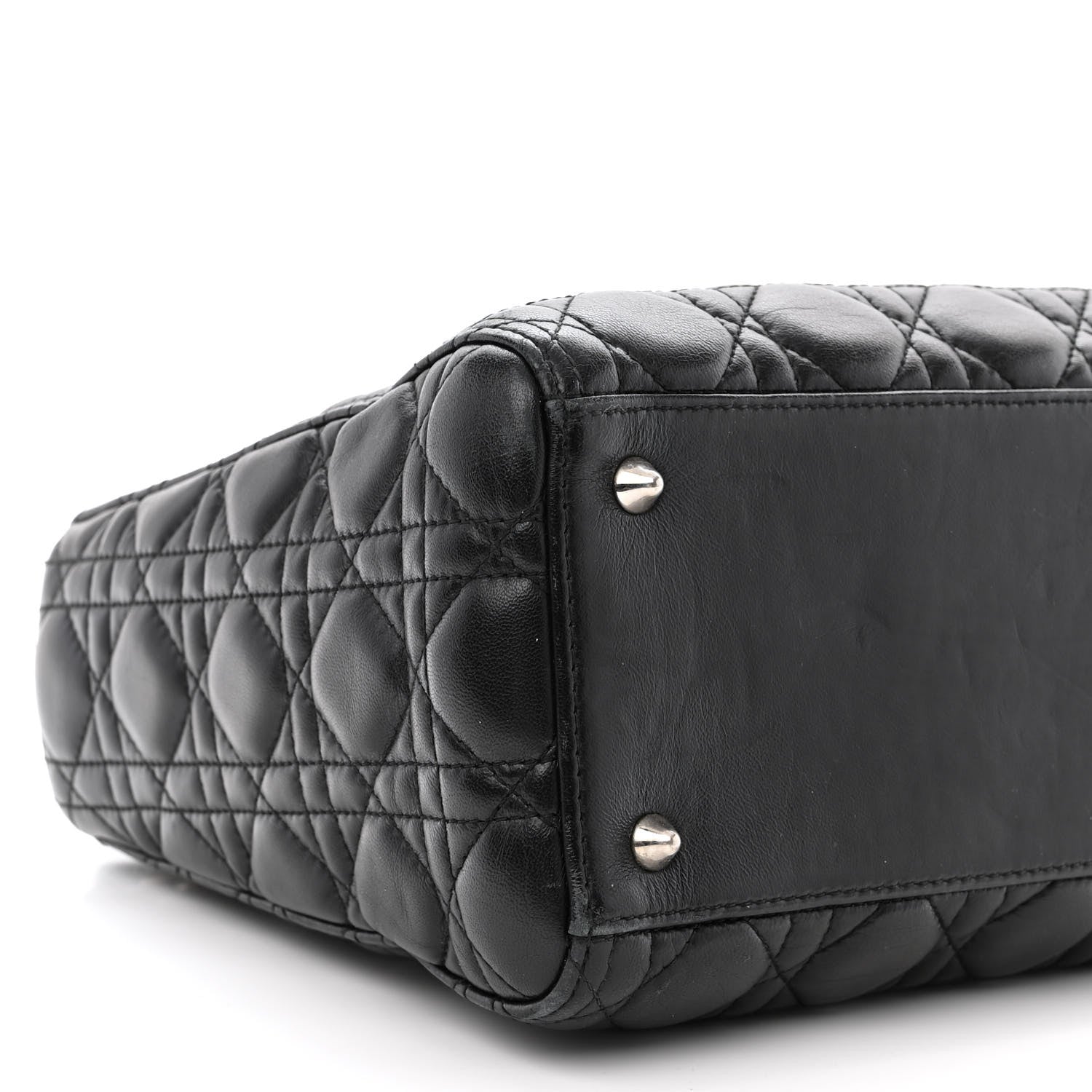 Christian Dior Lambskin Cannage Medium Lady Dior Black 9 of 14