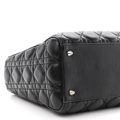 Christian Dior Lambskin Cannage Medium Lady Dior Black 9 of 14