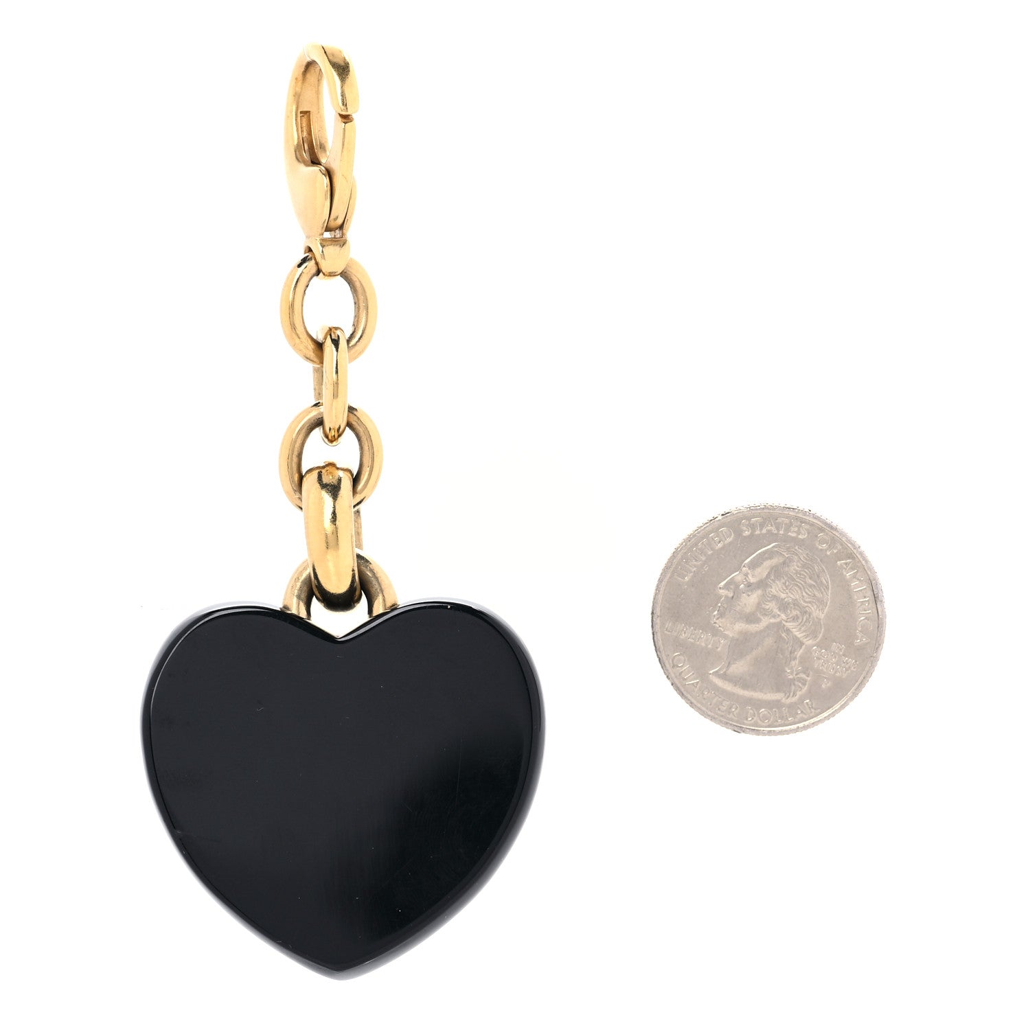 Chanel CHANELResin Crystal CC Heart Bag Charm Black 2 of 4