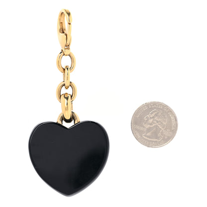 Chanel CHANELResin Crystal CC Heart Bag Charm Black 2 of 4