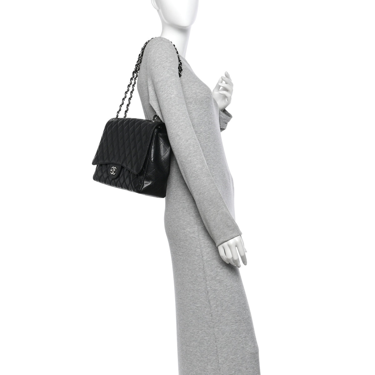 Chanel Caviar Quilted Maxi Single Flap Black 2 of 10