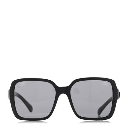 Chanel Acetate Polarized Square Sunglasses 5408 Black 2 of 9