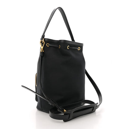 Prada Jacquard Logo Mini Bucket Crossbody Bag Black 3 of 11