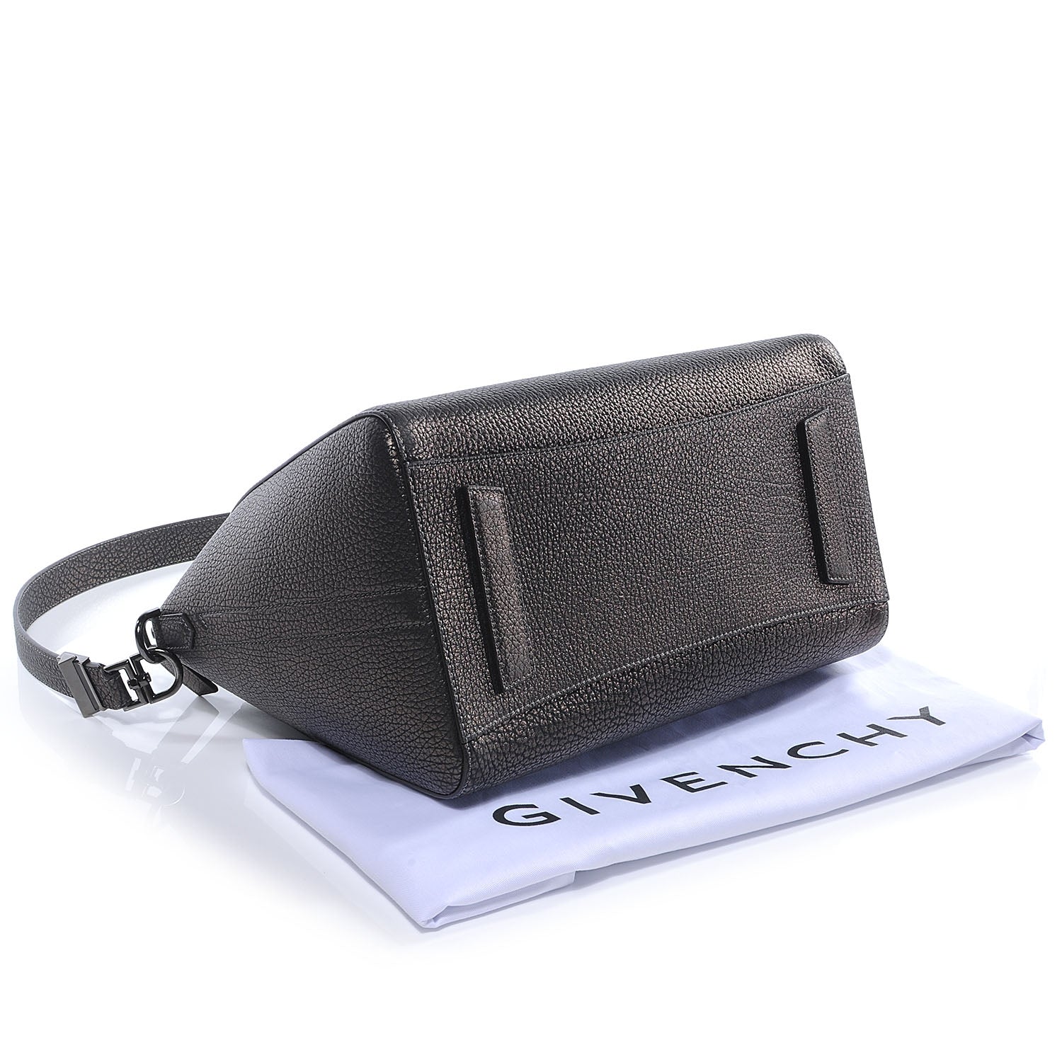 Givenchy Grained Goatskin Metallic Antigona Medium Gunmetal 4 of 8