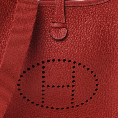 Hermes Taurillon Clemence Evelyne TPM Rouge Casaque 10 of 11