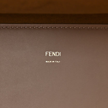 Fendi Vitello King Plexiglass Logo Embossed Medium Fendi Sunshine Shopper Tote Tortora 6 of 11