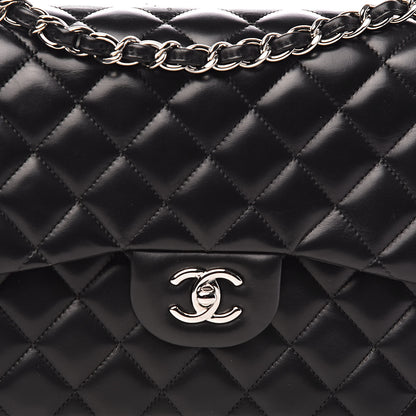 Chanel Lambskin Quilted Jumbo Double Flap Black 10 of 11