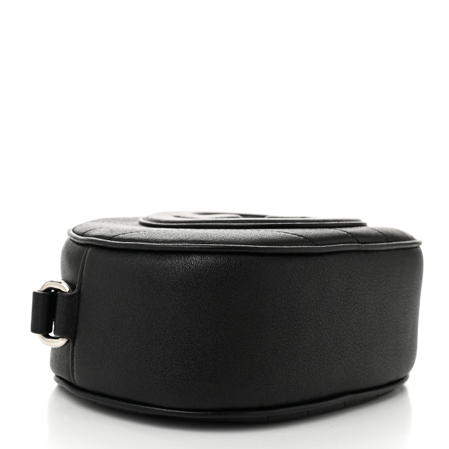 Sakai Be Green Calfskin Diagonal Stitched Mini Blondie Shoulder Bag Black