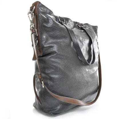 Prada Leather Large Tote Black Brown 2 of 10