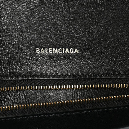 Balenciaga Shiny Calfskin Crocodile Embossed Small Hourglass Top Handle Bag Black 6 of 11