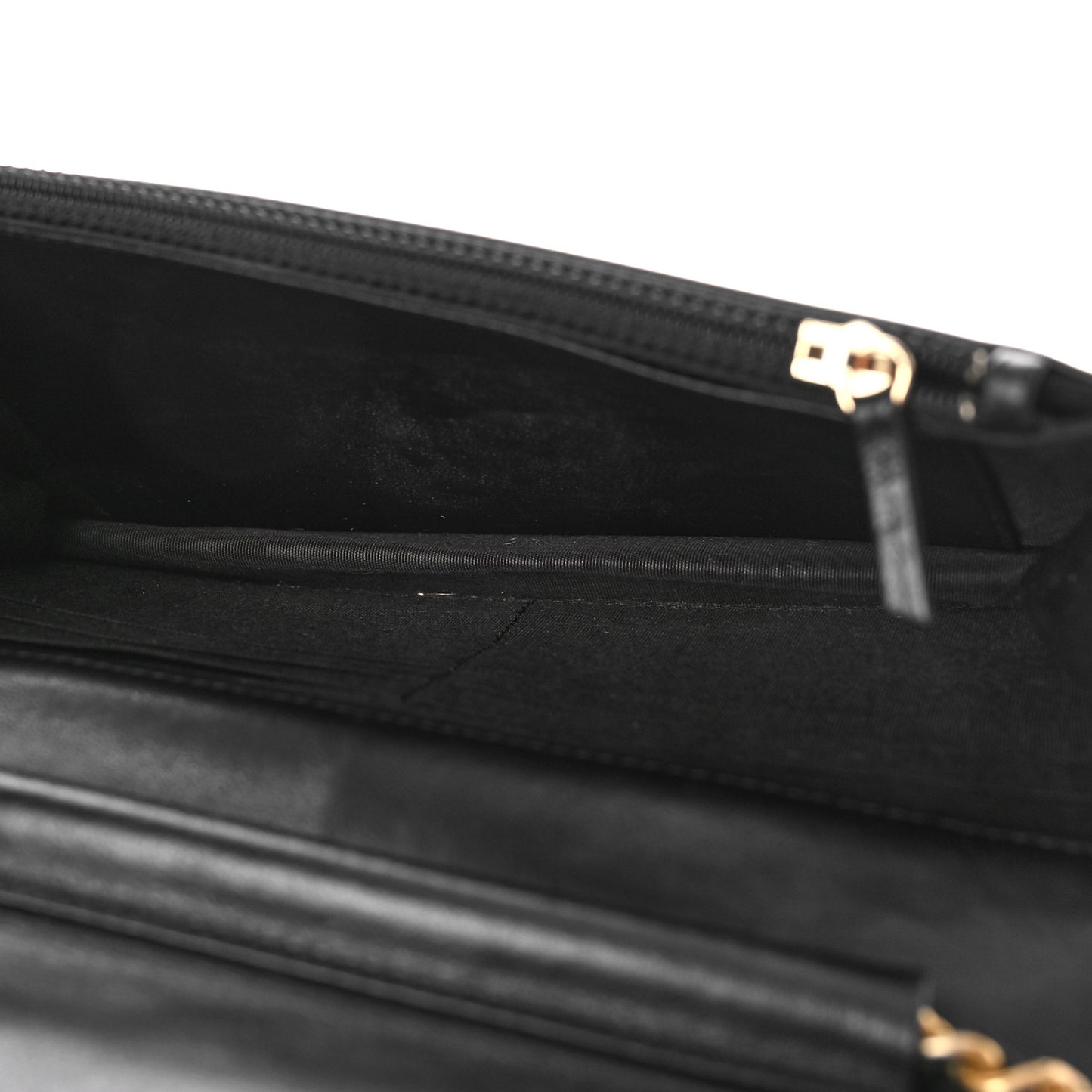 Caviar Chevron Quilted Boy Wallet On Chain WOC Black