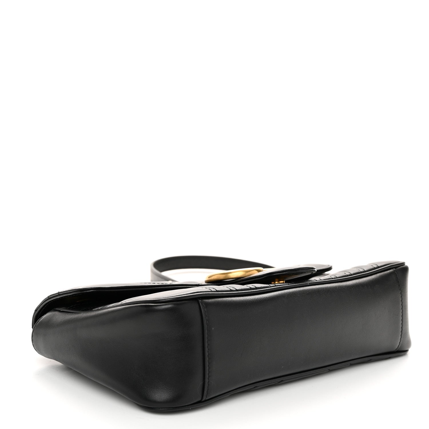 Gucci Calfskin Matelasse Small GG Marmont Shoulder Bag Black 4 of 10