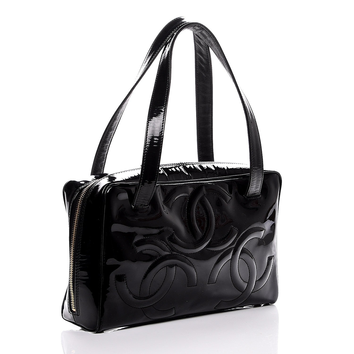 Chanel Patent CC Bowler Black 3 of 8