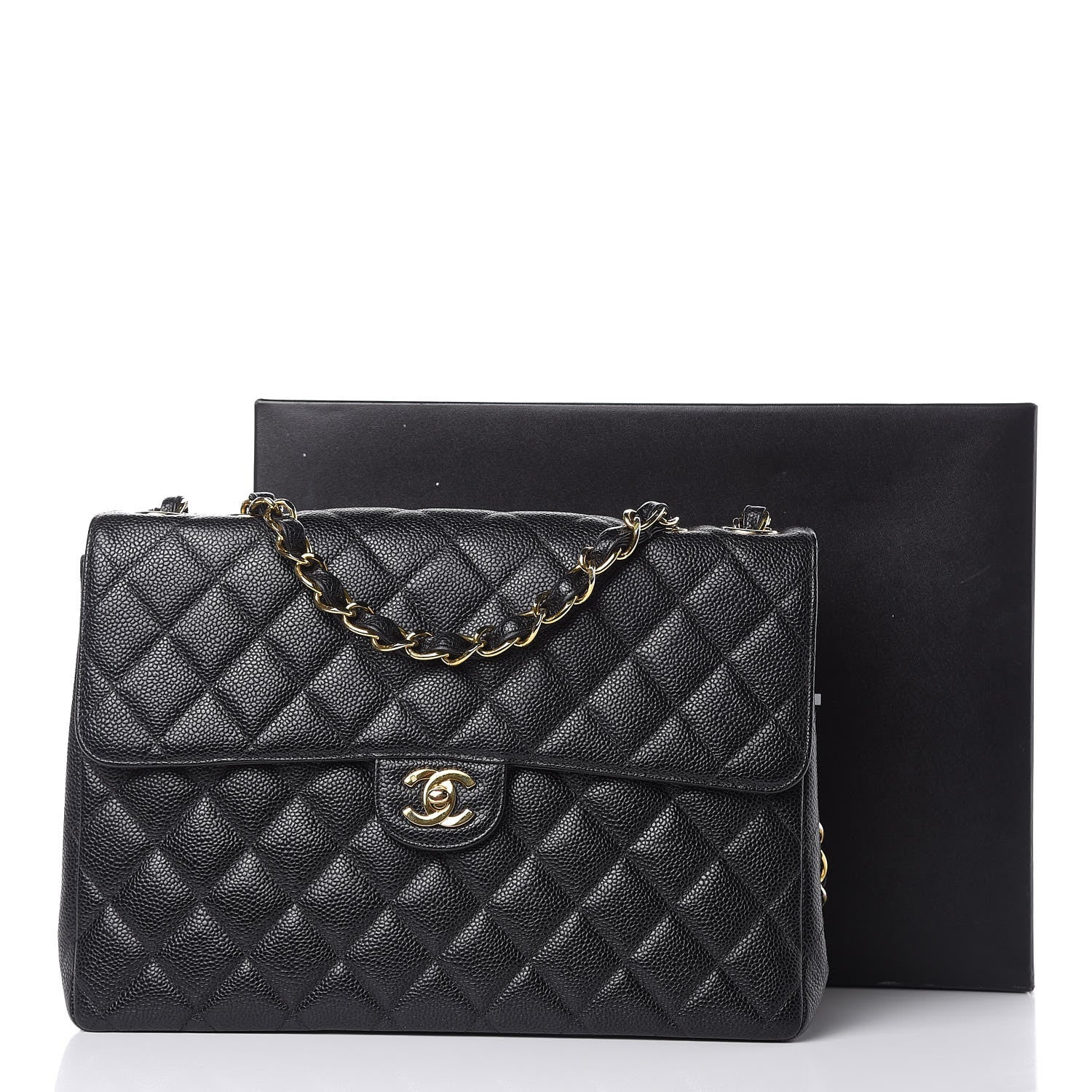 Chanel Caviar Quilted Jumbo Single Flap Black 13 of 13