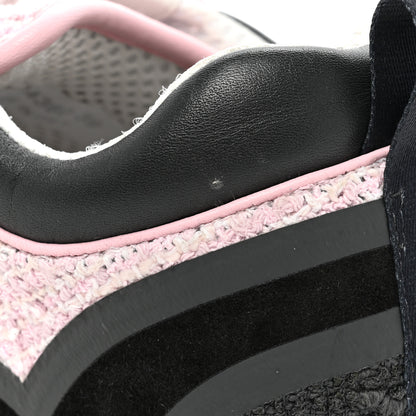 Chanel Tweed Suede Calfskin CC Sneakers 39 Gray Pink 11 of 14