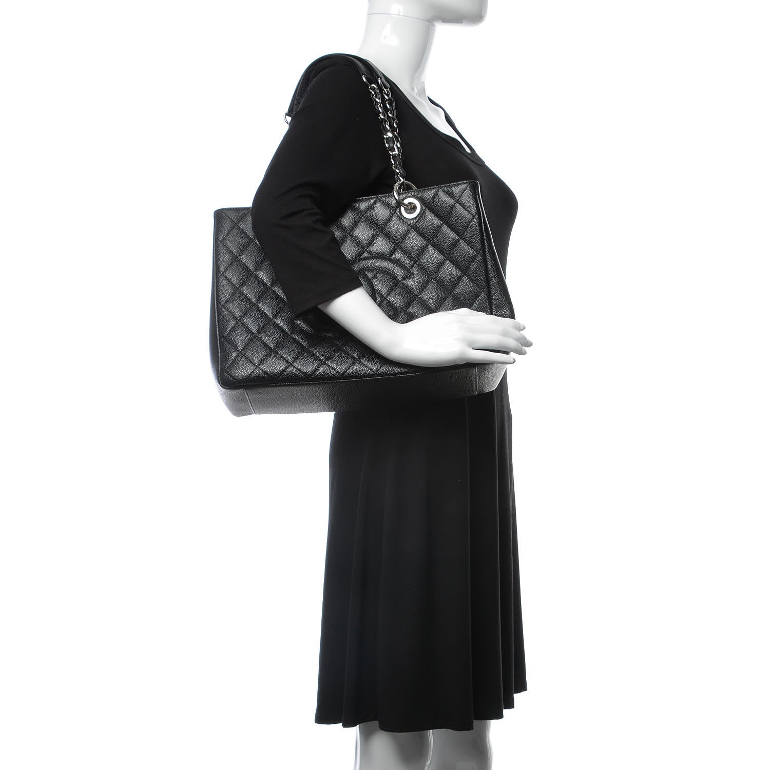 Chanel Caviar Quilted Grand Shopping Tote GST Black 2 of 12