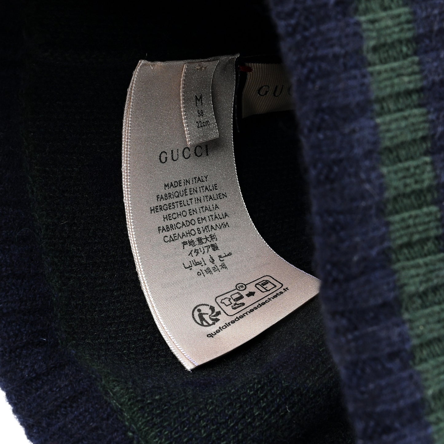 Cashmere Jacquard Monogram Jumbo GG Canvy Hat Beanie Hat M Navy Green