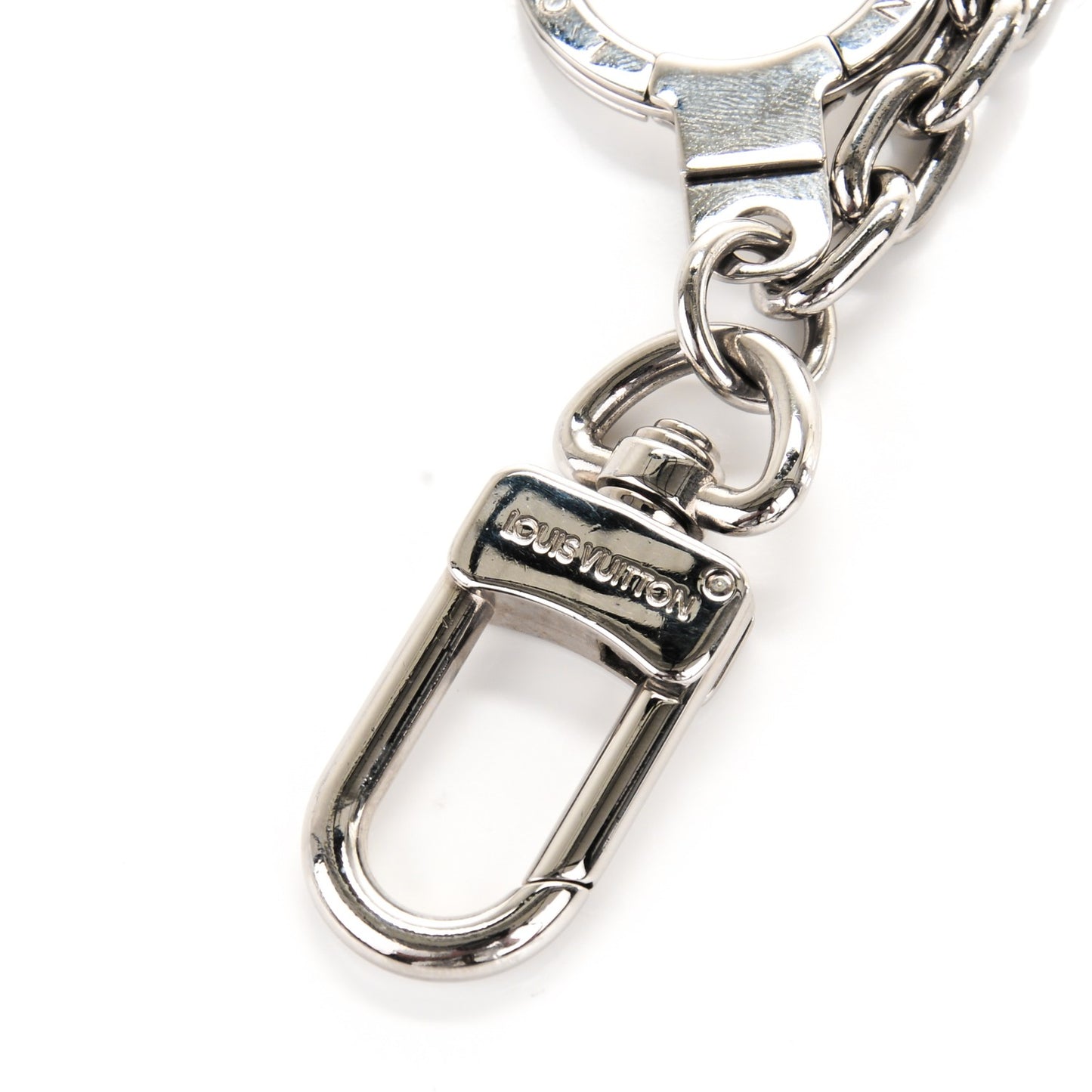 LV Initials Key Chain Holder Silver