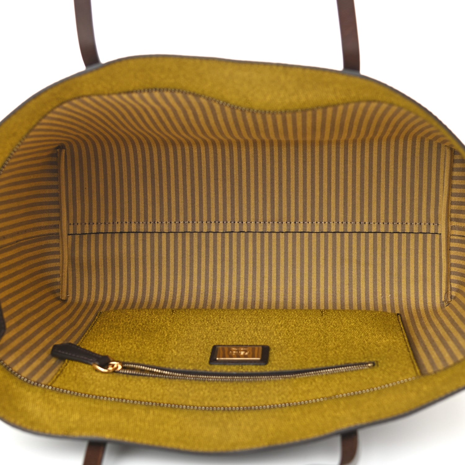 Fendi Zucca Spalmati Small Roll Tote Tobacco Yellow 5 of 10