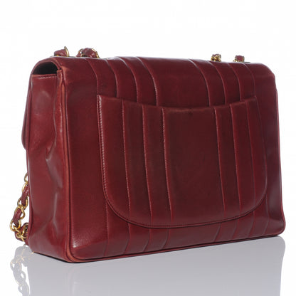 Chanel Lambskin Vertical Quilt Jumbo Flap Dark Red 3 of 8