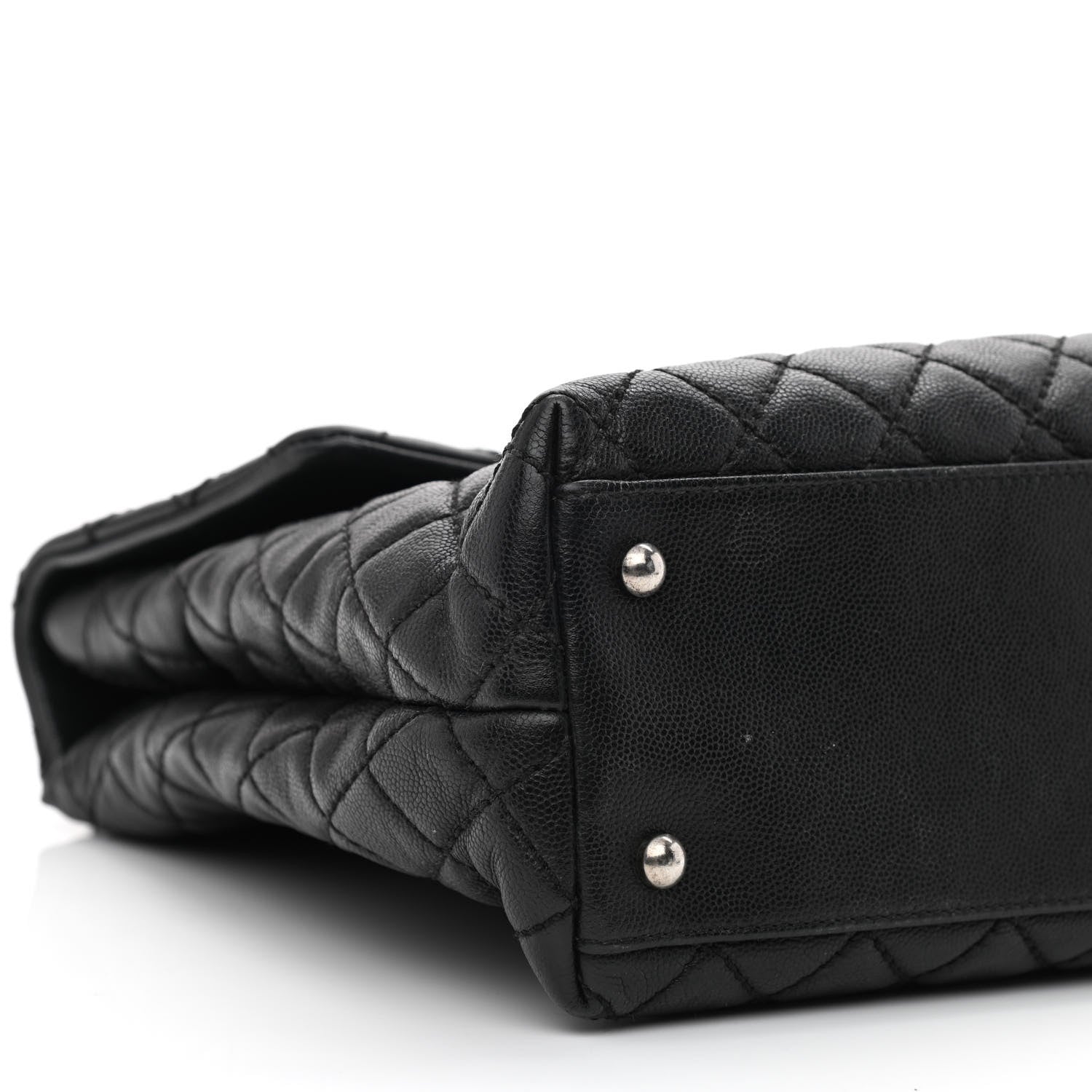 Chanel Caviar Lizard Quilted Large Coco Handle Flap Black 8 of 10