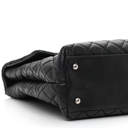 Chanel Caviar Lizard Quilted Large Coco Handle Flap Black 8 of 10