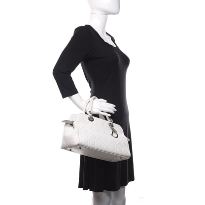 Christian Dior Lambskin Cannage Soft Lady Dior Satchel White 2 of 16