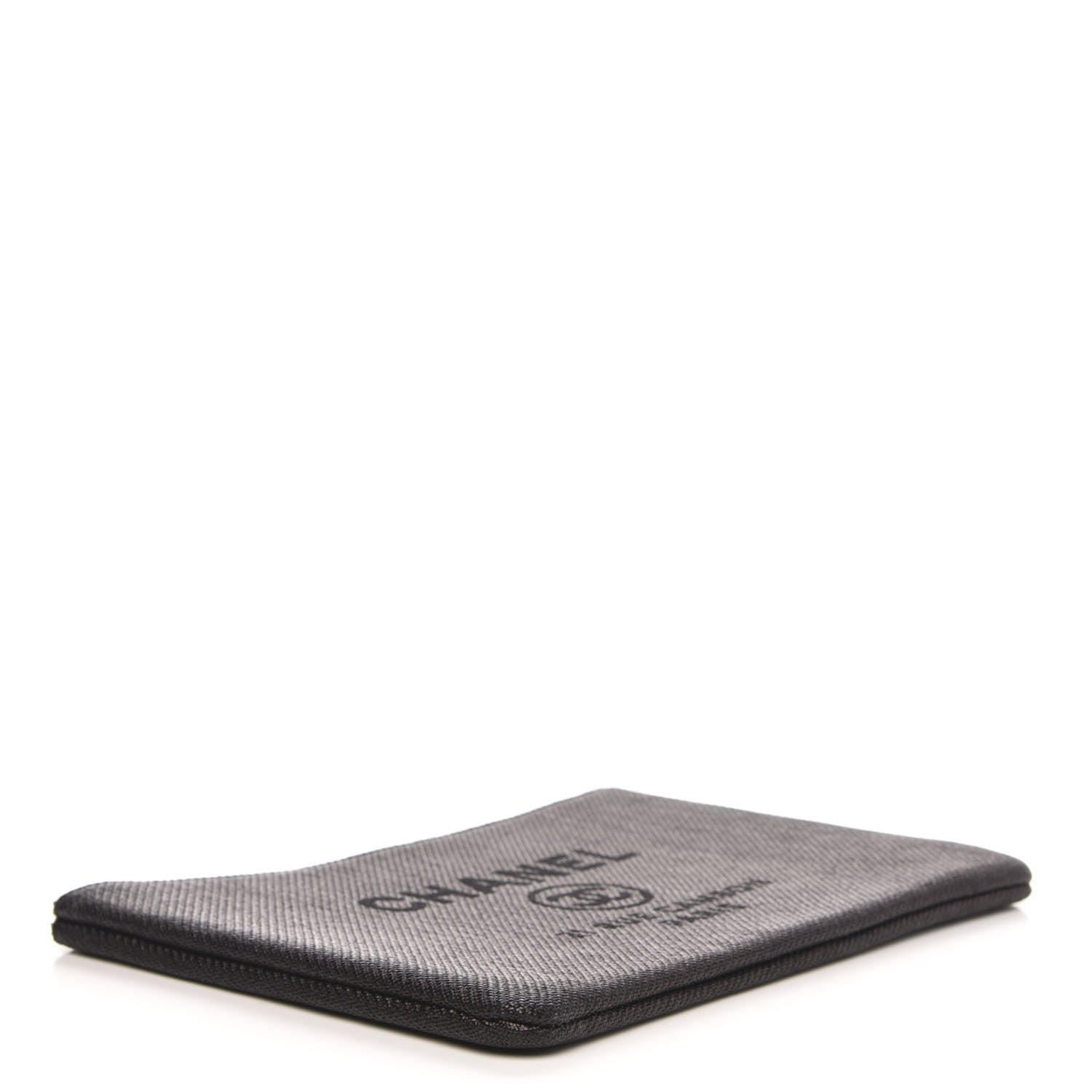 Chanel Canvas Large Deauville Pouch Black 4 of 9