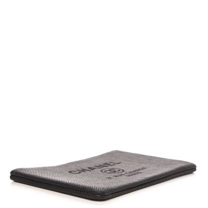 Chanel Canvas Large Deauville Pouch Black 4 of 9